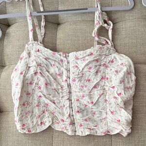 ASOS Cream and Pink Floral Camisole
